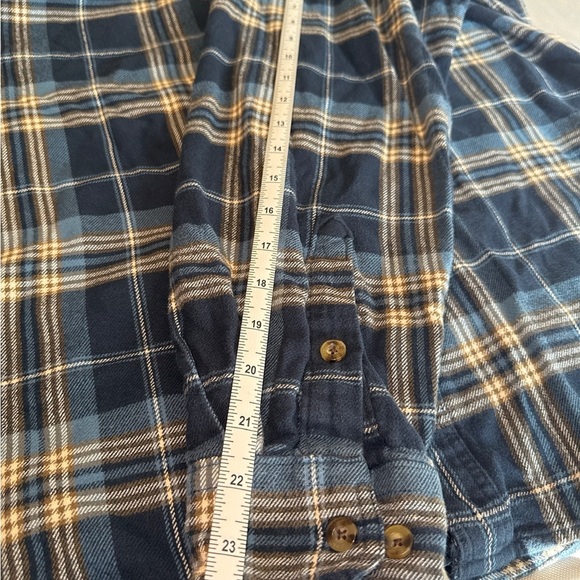 2/$35 Woolrich Blue Plaid Heavy Flannel Grunge Large Outdoor Work Button Shirt - Picture 8 of 8